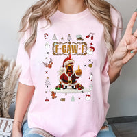 Humorous Santa Chicken Shirt, F-Caw-F Christmas T-Shirt, Sarcastic Holiday Graphic Tee, Retro Xmas Bird T-Shirt, Humorous Farm Present