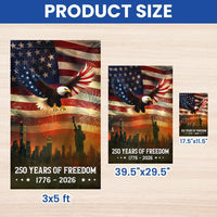 250 Years of Freedom Garden Flag | 1776-2026 American Anniversary Eagle & Statue of Liberty | Double-Sided Patriotic Outdoor Decor | Gift for Veterans & Patriots
