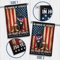Schipperke Dog Garden Flag | 250 Years of Loyalty Patriotic Design | US Veteran Memorial Flag | Double-Sided Outdoor Decor