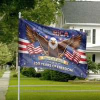 Patriotic Eagle House Flag | America 250 Years of Freedom Design | Double-Sided Weather-Resistant Polyester | Gift for Americana Collectors