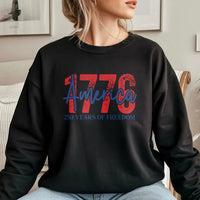 1776 America Sweatshirt | 250 Years of Freedom Patriotic Design | Soft Cotton Polyester Blend | Gift for History Lovers