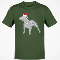 Festive Dog Lover Holiday Shirt, Pitbull Santa Hat Christmas T-Shirt, Adorable Xmas Pittie Graphic Tee, Winter Merry Christmas Dog T-Shirt