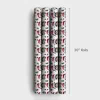 Santa Hat Animal Gift Wrap, Christmas Raccoon Wrapping Paper, Woodland Watercolor Wrapping Paper, Pinecone Holiday Gift Wrap Paper