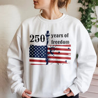 250 Years of Freedom Hoodie | American Flag Statue of Liberty Graphic | Soft Cotton Blend Sweatshirt | Patriotic USA Anniversary Gift