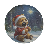 Winter Forest Scene Tire Cover, Christmas Santa Bear Spare Tire Cover, Festive Xmas Spare Tire Cover, Holiday Jeep Bronco SUV Decor