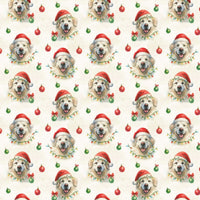 Santa Dog Gift Wrap, Golden Retriever Christmas Wrapping Paper, Holiday Puppy Wrapping Paper, Christmas Golden Retriever Gift Wrap Paper
