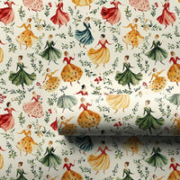 Twelve Days of Christmas Gift Wrap, Eight Maids a-Milking Wrapping Paper, Vintage Carol Holiday Wrapping Paper, Rustic Folk Art Gift Wrap