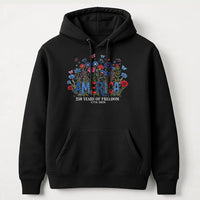 America 250 Years Hoodie | Patriotic Floral Wildflower Design | Soft Cotton-Polyester Blend | Gift for History Lovers