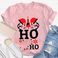 Ho Ho Ho Santa Hat Holiday T-Shirt, Science Teacher Christmas Shirt, Humorous Science Educator Tee, Adorable Chemistry Xmas Present Shirt