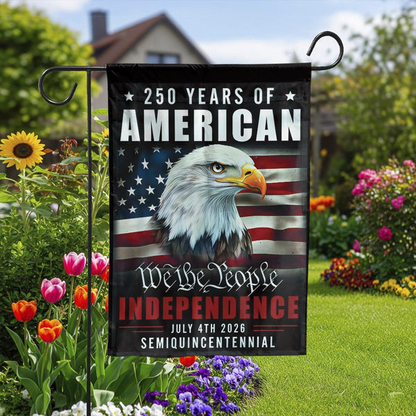 American Semiquincentennial Garden Flag | 250 Years of Independence Bald Eagle Design | Weather-Resistant Premium Polyester | Patriotic 4th of July Decor