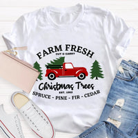 Vintage Botanical Holiday Graphic Tee, Farm Fresh Christmas Tree Teacher T-Shirt, Winter Christmas Shirt, Teacher Present