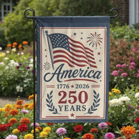America 250 Years Garden Flag | Commemorative 1776-2026 USA Design | Double Sided Weather Resistant Fabric | Patriotic Yard Decor Gift