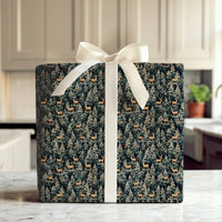 Rustic Deer Gift Wrap, Winter Woodland Wrapping Paper, Frosted Pine Wrapping Paper, Forest Stag Holiday Gift Wrap, Nature Christmas Paper