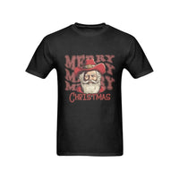 Cowboy Hat Santa Claus Shirt, Merry Merry Christmas Western Santa T-Shirt, Country Christmas Graphic Tee, Holiday Season Graphic T-Shirt
