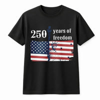 250 Years of Freedom T-Shirt | American Flag Statue of Liberty Graphic | Soft Cotton Blend Sweatshirt | Patriotic USA Anniversary Gift