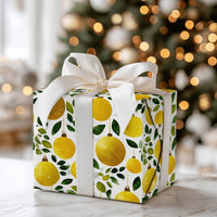 Greenery Christmas Gift Wrap, Watercolor Gold Ornament Wrapping Paper, Elegant Holiday Wrapping Paper, Botanical Winter Gift Wrap Roll