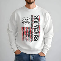 USA 250 Years Anniversary Sweatshirt | 1776-2026 Patriotic Flag Graphic | Premium Cotton Blend | Independence Day Gift for Americans