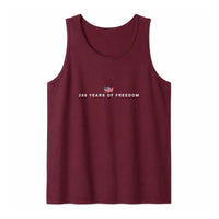 250 Years of Freedom Tank Top | American Flag USA Map Minimalist Graphic | Soft Breathable Stretch Fit | Patriotic 4th of July Gift for America Lovers