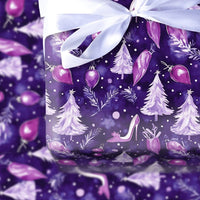 Christmas Shoe Holiday Gift Wrap, Purple High Heel Wrapping Paper, Chic Fashion Tree Wrapping Paper, Glam Winter Present Gift Wrap