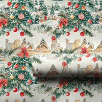 Australia City Skyline Gift Wrap, Sydney Opera House Christmas Wrapping Paper, Watercolor Holiday Wrap, Travel Christmas Wrapping Paper