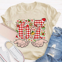 Candy Cane Snowflakes Christmas T-Shirt, Six to Seven Santa Hat Shirt, Festive Holiday Graphic Tee, Winter Xmas Shirt, Christmas Family Present