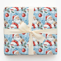 Vintage Microphone Santa Gift Wrap, Singing Santa Wrapping Paper, Musical Christmas Wrapping Paper, Festive Holiday Present Gift Wrap