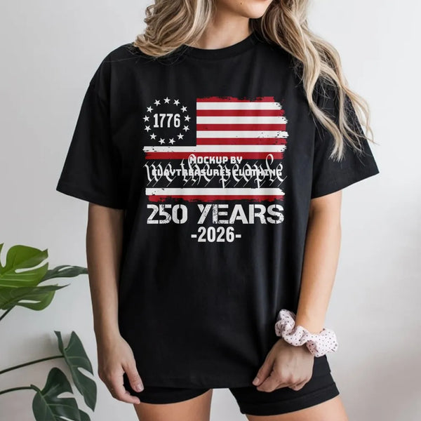 1776 We The People 250 Year Anniversary T-Shirt | Patriotic USA Flag Graphic Design | Premium Cotton Unisex Tee | Gift for American History Buffs