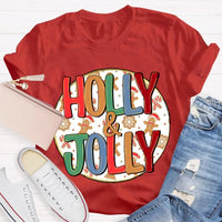 Festive Holiday Graphic T-Shirt, Holly and Jolly Christmas Shirt, Retro Merry Christmas Tee, Adorable Winter Holiday Shirt, Unisex Xmas Present