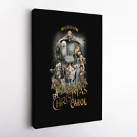 Vintage Ghosts Illustration Canvas Print, Christmas Carol Ebenezer Scrooge Canvas Wall Art, Book Lover Holiday Decor, Printable