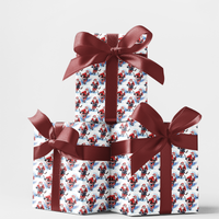 Slapshot Santa Gift Wrap, Hockey Santa Wrapping Paper, Sports Holiday Paper, Ice Hockey Christmas Gift Wrap Roll, Winter Present Paper