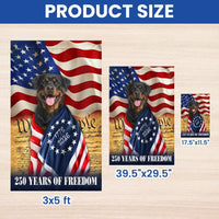Rottweiler Garden Flag 250 Years of Freedom | American Flag Dog Design | Weather-Resistant Polyester | Patriotic Yard Decor for Dog Lovers