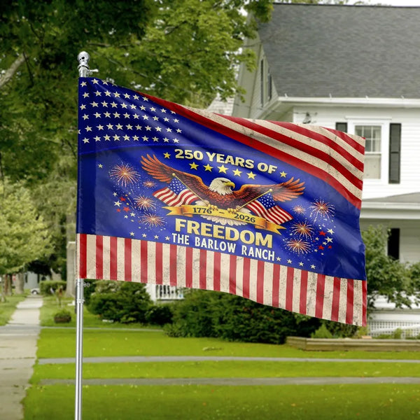 250 Years of Freedom House Flag | Patriotic Eagle 1776-2026 Commemorative Design | Double-Sided Weather-Resistant Polyester | Gift for American History Enthusiasts