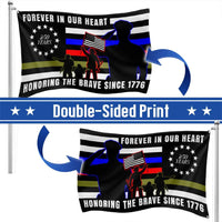 Forever in Our Heart 250 Years Military Flag | Double-Sided Polyester Grommet Flag | Veterans Day Memorial Gift for Service Members