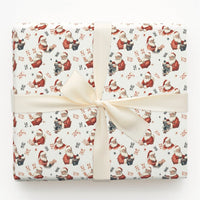 Whimsical Magic Trick Gift Wrap, Vintage Santa Playing Cards Wrapping Paper, Retro Christmas Paper, Holiday Present Wrap