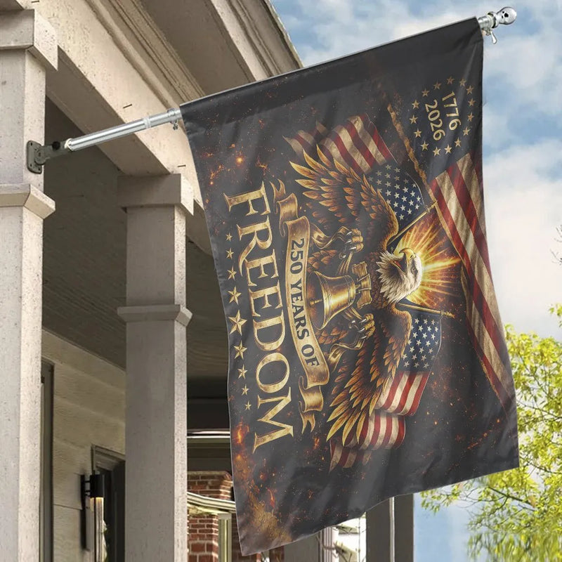 250 Years of Freedom House Flag | Vintage 1776-2026 American Eagle Design | Weather Resistant Polyester | USA Semiquincentennial Collector's Gift