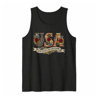 USA 250 Years of Freedom Tank Top | Vintage Floral Patriotic Graphic | Soft Breathable Premium Fabric | 4th of July Celebration Gift