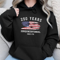 250 Years Semiquincentennial Hoodie | Distressed American Flag 1776-2026 Design | Premium Cotton Blend Unisex Sweatshirt | Gift for Patriotic Americans