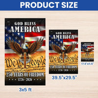 God Bless America Garden Flag | 250 Years Freedom 1776-2026 | Eagle Cross Patriotic Design | Premium Polyester Double-Sided | Christian Americana Gift