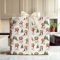 Festive Dog Holiday Wrapping Paper, Beagle Christmas Wrapping Paper, Winter Scarf Puppy Gift Wrap Roll, Beagle Gift Wrap, Dog Lover Present
