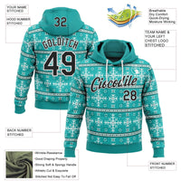 Personalized Holiday Team Sweatshirt, Custom Ugly Christmas Sports Hoodie, Printed Name Number Pullover Hoodie, Festive Game Day Fan Present