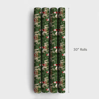 Equestrian Christmas Gift Wrap, Santa Riding White Horse Wrapping Paper, Green Holiday Wrapping Paper, Horse Lover Present Paper