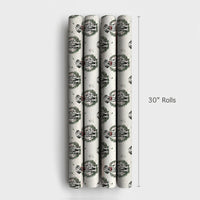 Dog Lover Gift Wrap, Dalmatian Christmas Wreath Wrapping Paper, Adorable Puppy Present Wrap, Festive Winter Pet Wrapping Paper, Xmas Gift Wrap