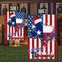 Texas Christmas Bluebonnet Yard Flag, Merry Texmas Garden Flag, Southern Holiday Lawn Flag, Double Sided Texas Pride Outdoor Holiday Decor