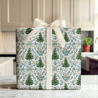 Blue and White Ginger Jar Holiday Gift Wrap, Chinoiserie Christmas Wrapping Paper, Floral Toile Christmas Wrap, Elegant Holiday Present Paper
