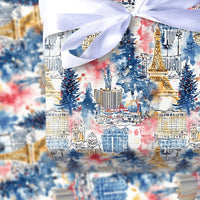 Watercolor Vegas Cityscape Wrapping Paper, Las Vegas Christmas Wrapping Paper, Festive City Skyline Gift Wrap, Nevada Holiday Wrapping Paper