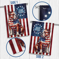 Patriotic Bulldog Garden Flag | 250 Years Betsy Ross Design | Double-Sided Weather-Resistant Polyester | USA Decor for Dog Lovers