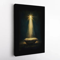 Star of Bethlehem Manger Canvas, Nativity Scene Canvas Print, Religious Christmas Wall Art Canvas, Holy Night Canvas Decor Present