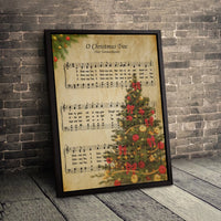 Christmas Sheet Music Wall Art, O Tannenbaum Canvas Print, Vintage Song Canvas Print, Xmas Music Lover Canvas Art, Holiday Wall Decor Present