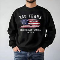 USA 250 Years Semiquincentennial Sweatshirt | Distressed American Flag Graphic | Premium Cotton Blend | Patriotic 4th of July Apparel Gift