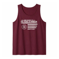 USA Flag 250 Years of Freedom Tank Top | Vintage 1776-2026 Patriotic Distressed Graphic | Soft Lightweight Breathable Fabric | 4th of July Independence Day Gift